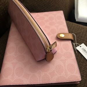 Coach powder pink notebook and pencil case